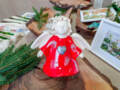 Figurka anioła Mieszko - czerwony -  10 x 18 cm figurka dekoracyjna