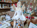 Figurka anioła Anna - biały -  35 x 15 cm figurka dekoracyjna