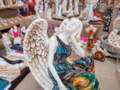 Figurka anioła od Św. Rity - brąz turkus pomarańcz -  47 x 25 cm figurka dekoracyjna