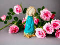 Figurka anioła MaryAnn Art Leaf- turkus -  15 x 7.5 cm figurka dekoracyjna