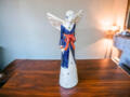 Figurka anioła Liliy - granat z brązem -  35 x 15 cm figurka dekoracyjna