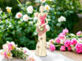 Figurka anioła Sunday Rose - różowa -  32 x 15 cm figurka dekoracyjna
