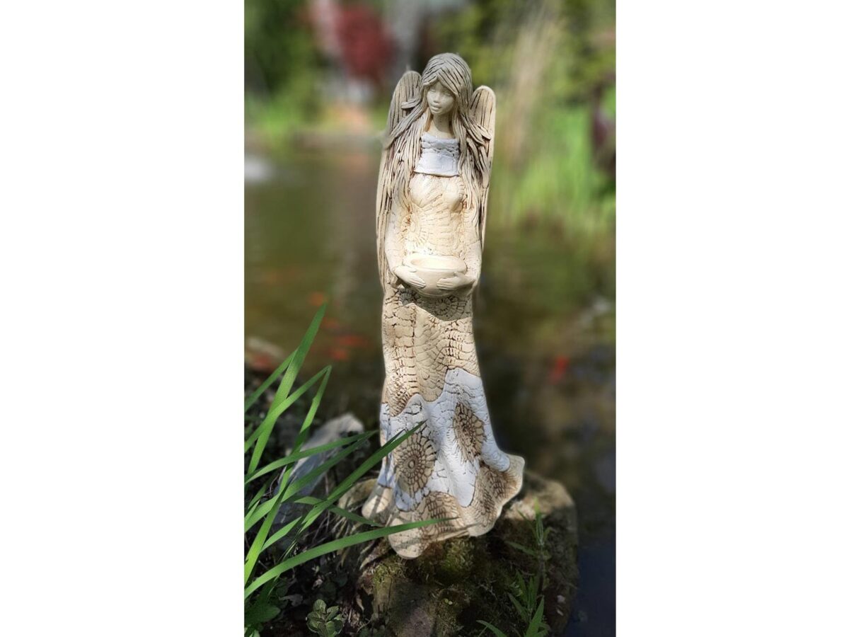 Figurka anioła Genesis (Biała) - 57 x 22 cm