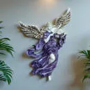 Figurka Anioł ze Skrzypcami - szary fiolet