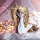 Figurka zakochanych aniołów - wisząca biało liliowe