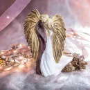 Figurka zakochanych aniołów - wisząca biało liliowe