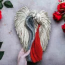 Figurka zakochanych aniołów - Wiszące Białe