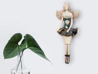 Figurka  anioła Theresa - brąz zieleń -  30 x 14 cm