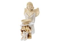 Figurka anioła Marion - biała -  15 cm