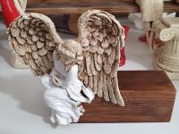 Anioł Pokory - biały lewy -  15 x 11.5 cm