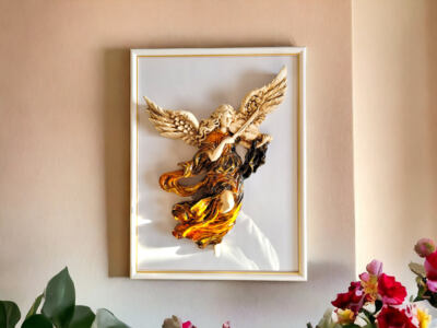 Figurka Anioł ze Skrzypcami - brąz -  25 x 33 cm figurka dekoracyjna