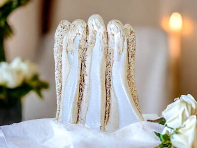 Figurka aniołów Wiara Nadzieja Miłość - Białe -  28 x 20 cm figurka dekoracyjna