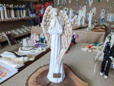 Figurka anioła Gabriel - turkus -  40 x 18 cm figurka dekoracyjna