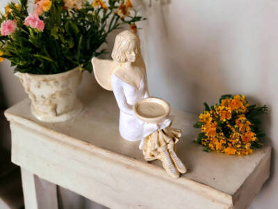 Figurka anioła Marion - biała -  15 cm figurka dekoracyjna