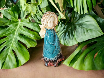 Figurka anioła MaryAnn Art - turkus -  15 x 7.5 cm figurka dekoracyjna