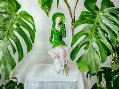 Figurka anioła Megan - zielony -  20 x 9 cm figurka dekoracyjna