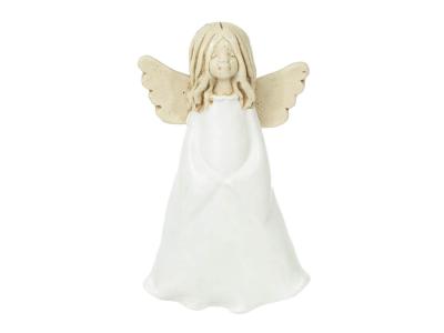 Figurka anioła Monica - biała -  18 x 10 cm figurka dekoracyjna