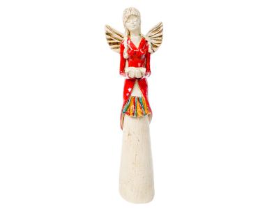 Figurka anioła 1231 - czerwony -  35 x 15 cm figurka dekoracyjna