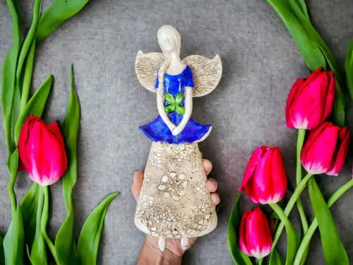 Figurka anioła 793 - Granat -  30 x 14 cm figurka dekoracyjna