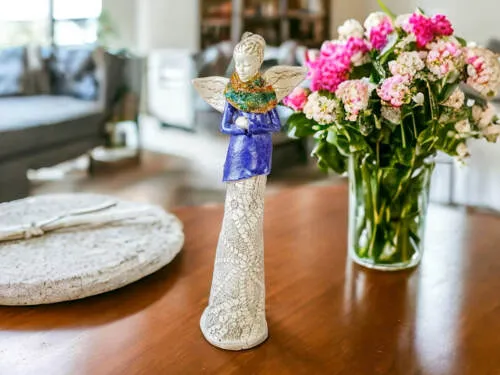 Figurka anioła Catherine - granatowy -  35 x 15 cm figurka dekoracyjna