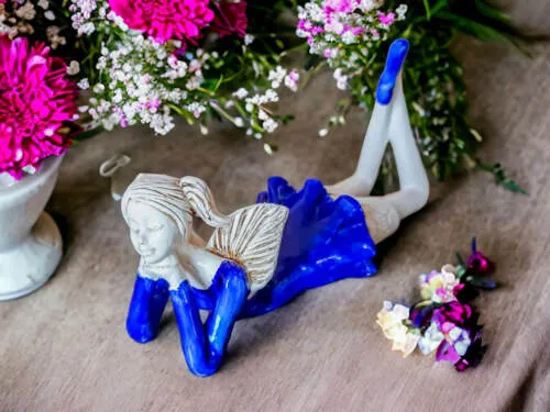 Figurka anioła Dixie - niebieski -  15 cm figurka dekoracyjna