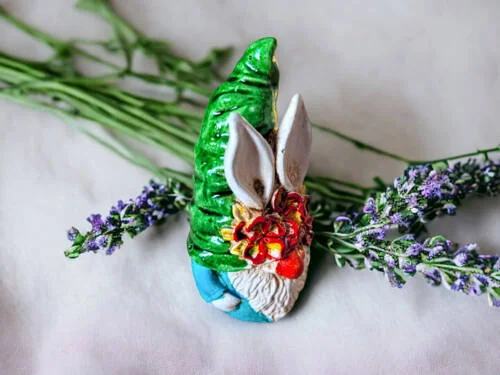 Figurka Skrzat Uszal - zielony turkus -  figurka dekoracyjna 5 x 5 cm