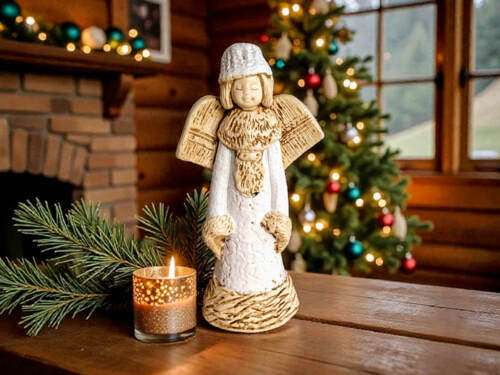 Figurka anioła Naya - biała -  15 cm figurka dekoracyjna