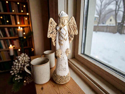 Figurka anioła Abdiel - biała -  35 x 15 cm figurka dekoracyjna