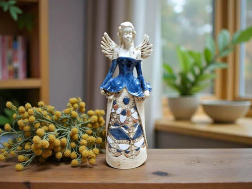 Figurka anioła Anna - jeans -  35 x 15 cm figurka dekoracyjna