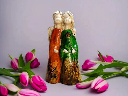 Figurka aniołów Apple & Ella Art 2 -  18 x 10 cm figurka dekoracyjna