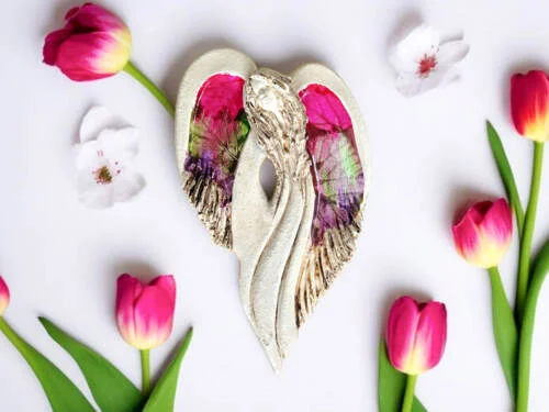 Figurka anioła Cynthia Art Leaf -  30 x 17 cm figurka dekoracyjna