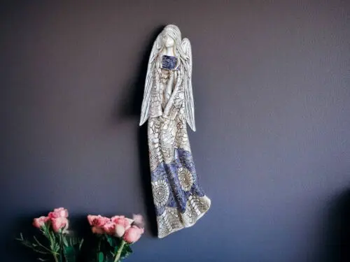Figurka anioła Genesis - wisząca szara -  55 x 20 cm figurka dekoracyjna