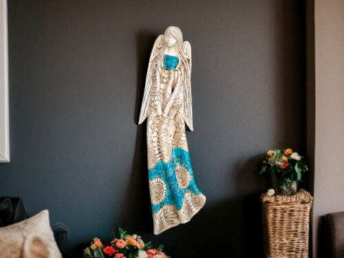 Figurka anioła Genesis - wisząca turkus -  55 x 20 cm figurka dekoracyjna