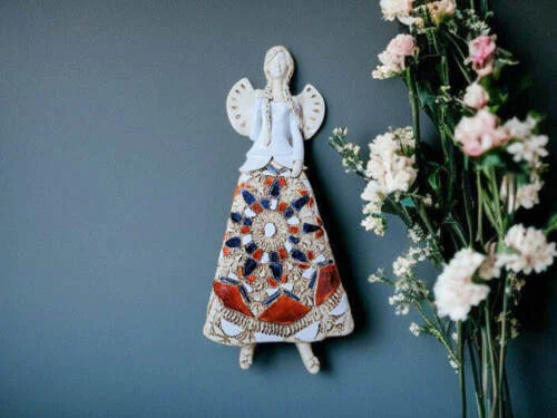 Figurka anioła Heather - biały granat pomarańcz
 -  35 x 15 cm figurka dekoracyjna