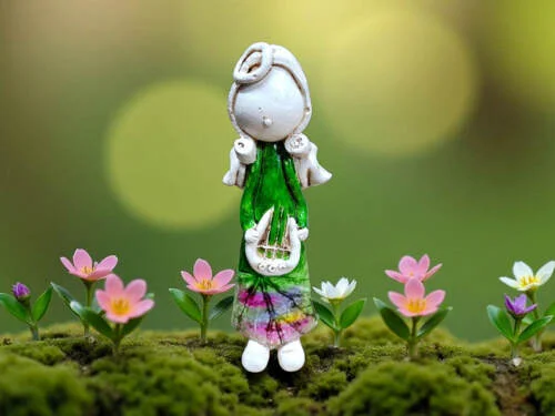 Figurka Szarpidruta - zielona -  27 x 8 cm figurka dekoracyjna