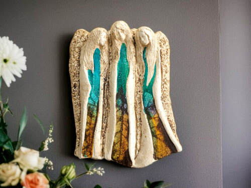 Figurka aniołów Wiara Nadzieja Miłość - Art Leaf -  28 x 20 cm figurka dekoracyjna