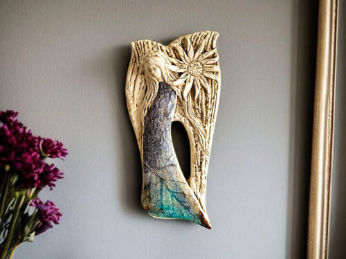 Figurka anioła Xenylla Art - szara -  31 x 16 cm figurka dekoracyjna