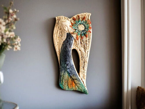 Figurka anioła Xenylla Art - granat -  figurka dekoracyjna 31 x 16 cm