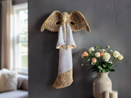 Figurka anioła Clara - biała -  40 x 28 cm figurka dekoracyjna