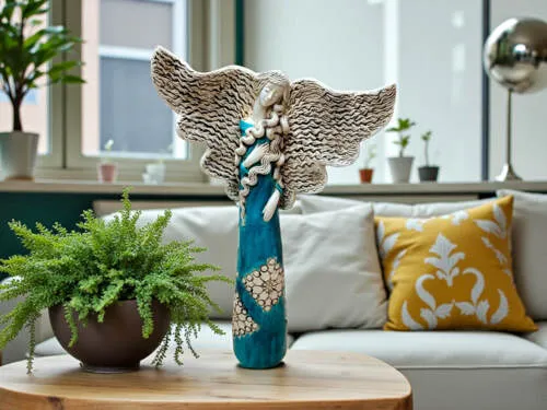Figurka anioła Dorothy - turkus -  45 x 30 cm figurka dekoracyjna