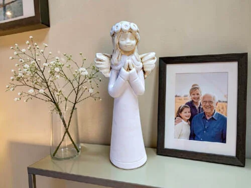 Figurka anioła Eva - biała -  15 cm figurka dekoracyjna