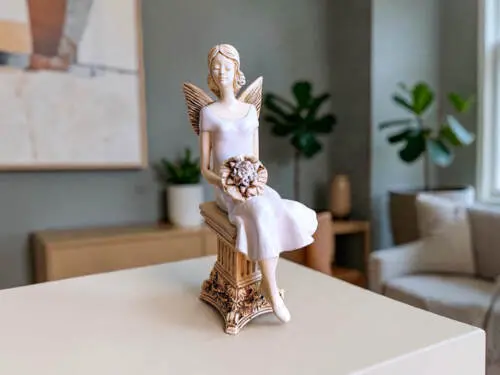 Figurka anioła 600 - biały -  20 x 9 cm figurka dekoracyjna