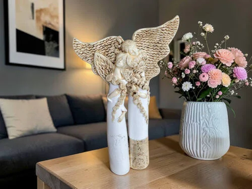 Figurka anioła Romeo i Julia - biała -  50 x 30 cm figurka dekoracyjna