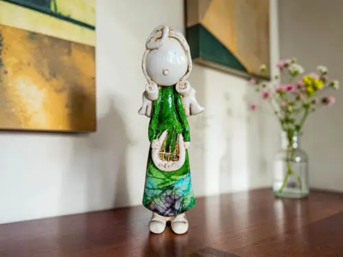Figurka Szarpidruta - zielona -  27 x 8 cm figurka dekoracyjna