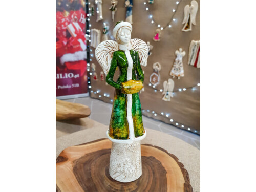 Figurka Gia Leaf  - zielona -  30 x 14 cm figurka dekoracyjna