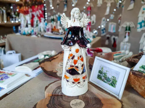 Figurka anioła Anna - brąz -  35 x 15 cm figurka dekoracyjna