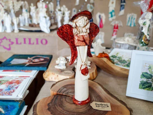 Figurka anioła Coco - brąz -  30 x 14 cm figurka dekoracyjna