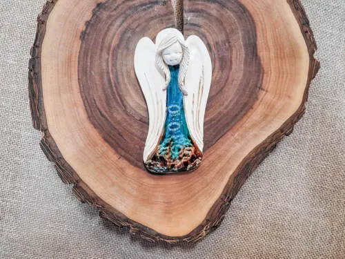 Liolinka Lilionka - z turkusowym -  14 x 9 cm figurka dekoracyjna