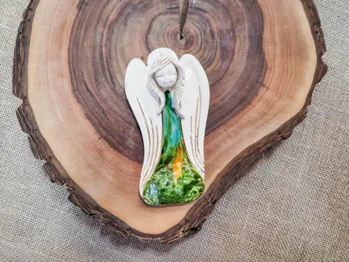 Liolinka Lilionka - z zielonym -  14 x 9 cm figurka dekoracyjna