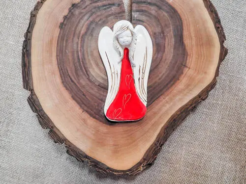 Liolinka Lilionka - z czerwonym -  14 x 9 cm figurka dekoracyjna